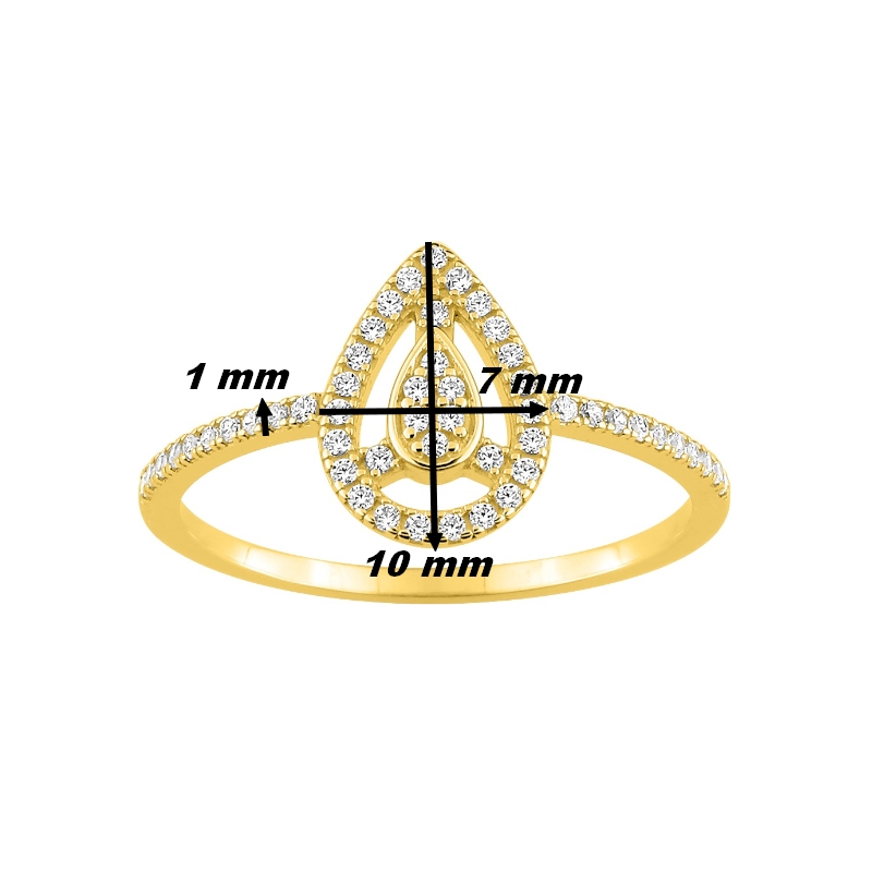 Bague-Femme-Or-jaune-750-et-Diamants-CHRISTIAN-BERNARD-1-6170-20-dimensions Bague goutte Femme Or jaune 750/1000 et Diamants CHRISTIAN BERNARD, dimensions