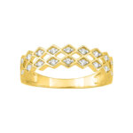 Bague Femme double rang Or jaune, Rhodium et Diamants ROBBEZ MASSON
