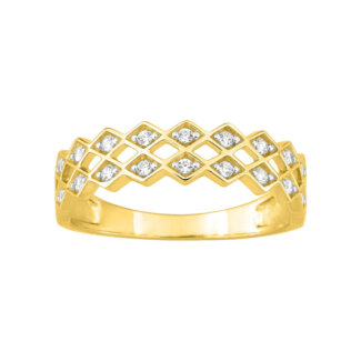 Bague Femme double rang Or jaune, Rhodium et Diamants ROBBEZ MASSON
