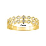 Bague Femme double rang Or jaune, Rhodium et Diamants ROBBEZ MASSON, largeur