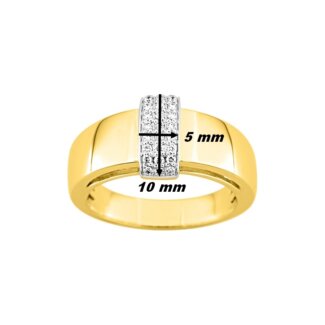 Bague Femme Or jaune 750/1000, Rhodium et Diamants CHRISTIAN BERNARD, dimensions