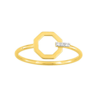 Bague octogonale Femme Or jaune 750/10 et Diamants ROBBEZ MASSON