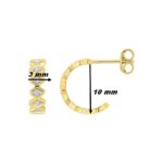 Boucles d’oreilles demi créoles Femme Or jaune 750/1000 et Diamants ROBBEZ MASSON, dimensions