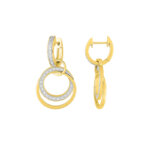 Boucles d’oreilles créoles, 2 modèles en 1, Or jaune 750/1000, Rhodium et Diamants ROBBEZ MASSON