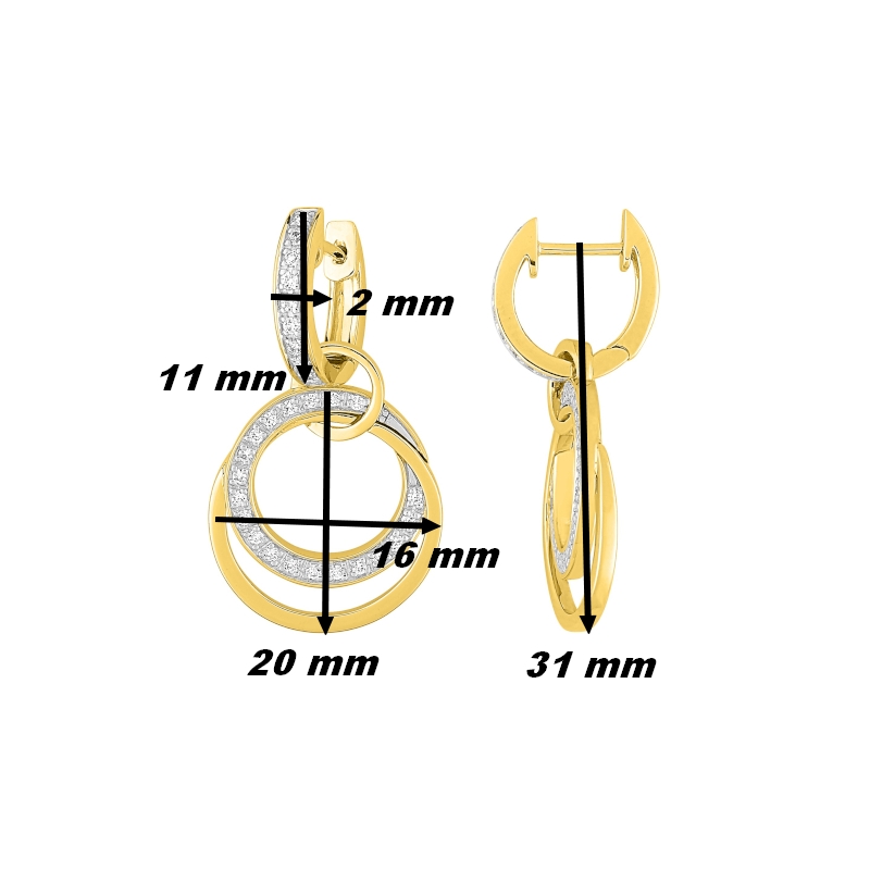 Boucles-d-oreilles-creoles-Femme-2-en-1-Or-jaune-750-rhodium-et-Diamants-robbez-masson-2-6020-23-dimensions Boucles d’oreilles créoles, 2 modèles en 1, Or jaune 750/1000, Rhodium et Diamants ROBBEZ MASSON, dimensions