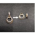 Boucles d’oreilles créoles, 2 modèles en 1, Or jaune 750/1000, Rhodium et Diamants ROBBEZ MASSON, autre vue