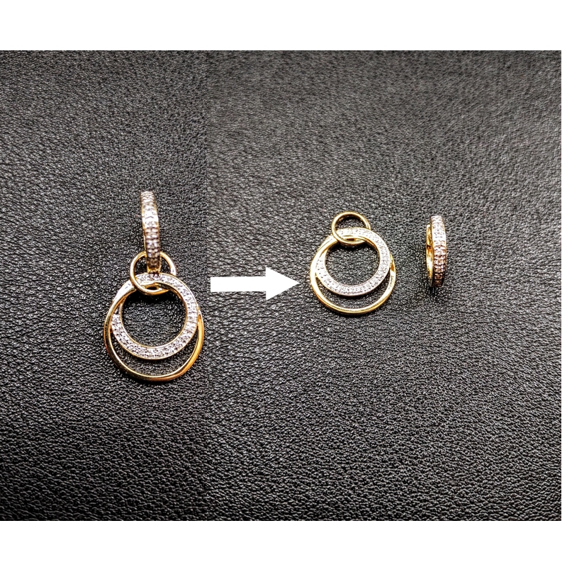 Boucles-d-oreilles-creoles-Femme-2-en-1-Or-jaune-750-rhodium-et-Diamants-robbez-masson-2-6020-23-vue Boucles d’oreilles créoles, 2 modèles en 1, Or jaune 750/1000, Rhodium et Diamants ROBBEZ MASSON, autre vue