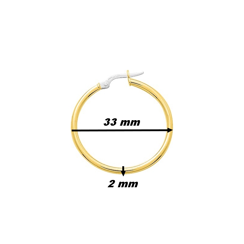 Boucles d’oreilles créoles Femme Or jaune 750/100 ROBBEZ MASSON, dimensions