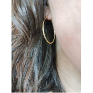 Boucles d’oreilles créoles Femme Or jaune 750/100 ROBBEZ MASSON portées
