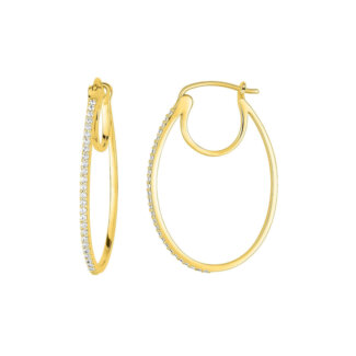 Boucles d’oreilles créoles Femme Or jaune 750/1000 et diamants ROBBEZ MASSON