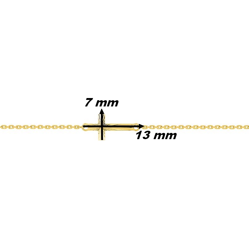 Bracelet Croix Or jaune 750/1000 ROBBEZ MASSON, dimensions