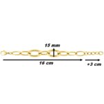Bracelet chaîne Femme Acier inoxydable doré ROBBEZ MASSON, dimensions