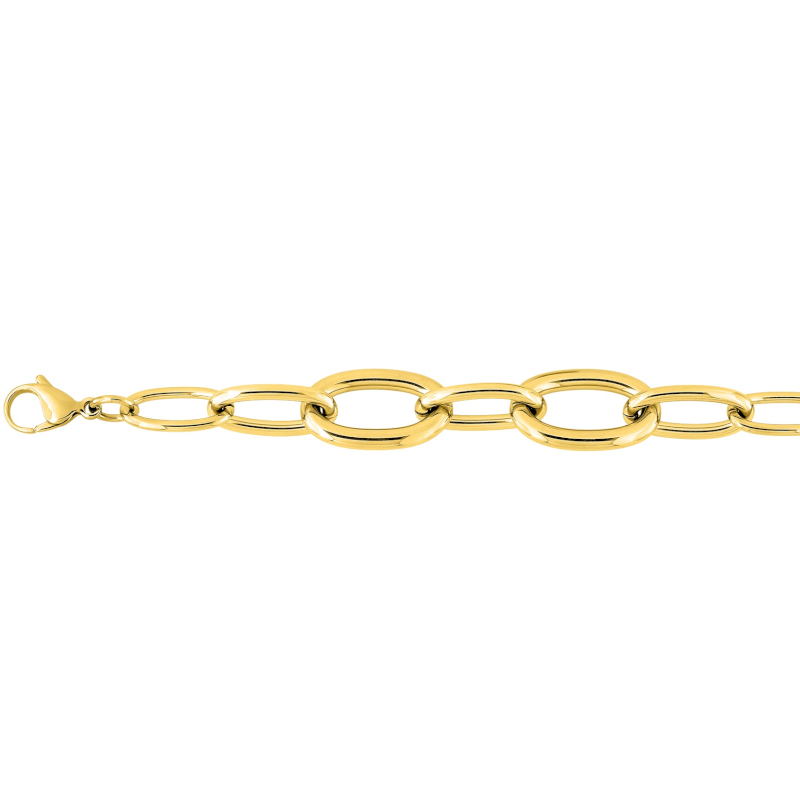 Bracelet-Femme-Acier-dore-inoxydable-robbez-masson-431260B Bracelet chaîne Femme Acier inoxydable doré ROBBEZ MASSON