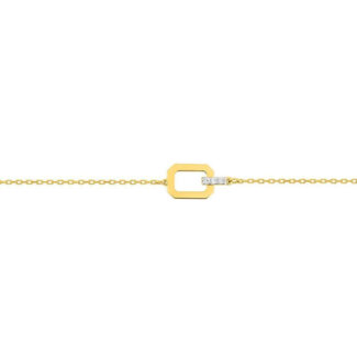 Bracelet Femme octogonal or jaune 750/1000, Rhodium et Diamants ROBBEZ MASSON