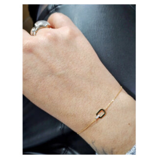 Bracelet Femme octogonal or jaune 750/1000, Rhodium et Diamants ROBBEZ MASSON, porté