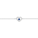 Bracelet Femme Cœur Or blanc 750/1000, Saphir et Oxydes de zirconium ROBBEZ MASSON
