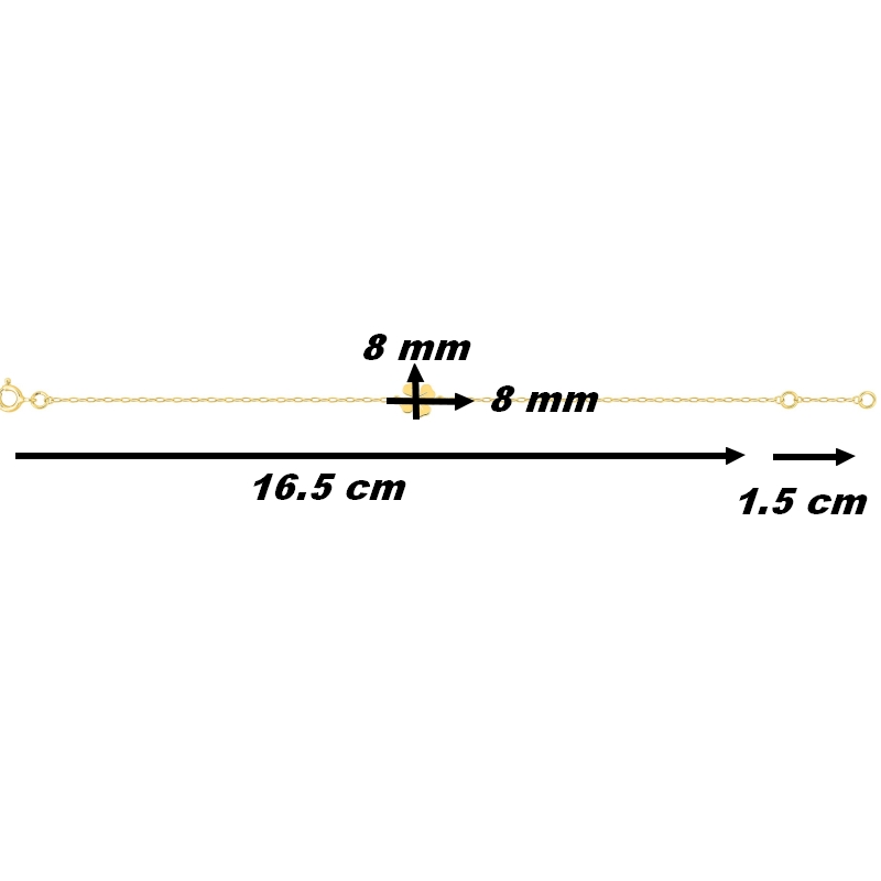 Bracelet-femme-Trefle-a-4-feuilles-Or-jaune-750-robbez-masson-4-7280-00-dimensions Bracelet Femme Trèfle à 4 feuilles Or jaune 750/1000 ROBBEZ MASSON, dimensions