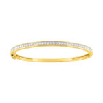 Bracelet jonc ouvrant Femme Or jaune 750/1000, Rhodium et Diamants ROBBEZ MASSON