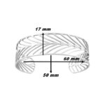 Bracelet manchette graphique Femme Acier inoxydable ROBBEZ MASSON, dimensions