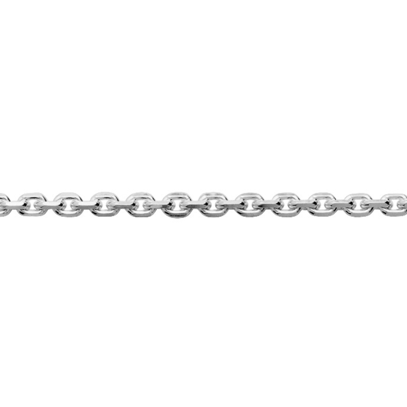 Chaine-Argent-rhodié-forcat-diamantee-301204C Chaîne forçat Argent 925/1000 ROBBEZ MASSON