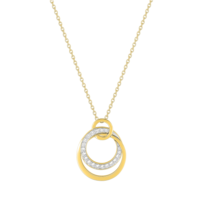 Collier-Femme-Or-jaune-750-Rhodium-et-Diamants-CHRISTIAN-BERNARD-3-6051-23 Collier Femme Or jaune 750/1000, Rhodium et Diamants CHRISTIAN BERNARD