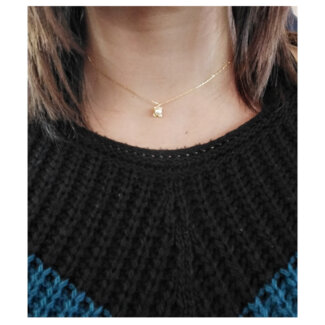 Collier Femme Or jaune 750/1000 et Perle de culture ROBBEZ MASSON, porté