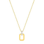 Collier octogonal Femme Or jaune 750/1000, Rhodium et Diamants ROBBEZ MASSON
