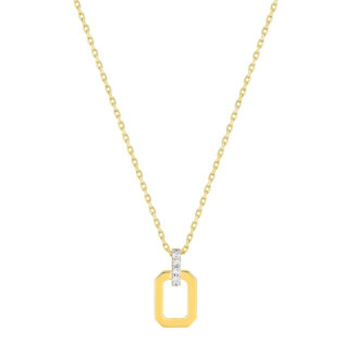 Collier octogonal Femme Or jaune 750/1000, Rhodium et Diamants ROBBEZ MASSON