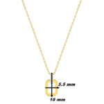 Collier octogonal Femme Or jaune 750/1000, Rhodium et Diamants ROBBEZ MASSON, dimensions