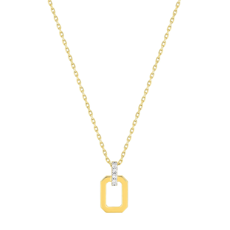 Collier octogonal Femme Or jaune 750/1000, Rhodium et Diamants ROBBEZ MASSON