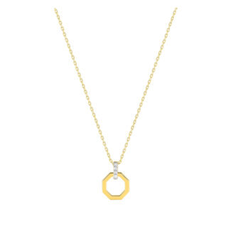 Collier octogonal Femme Or jaune 750/1000, Rhodium et Diamants ROBBEZ MASSON