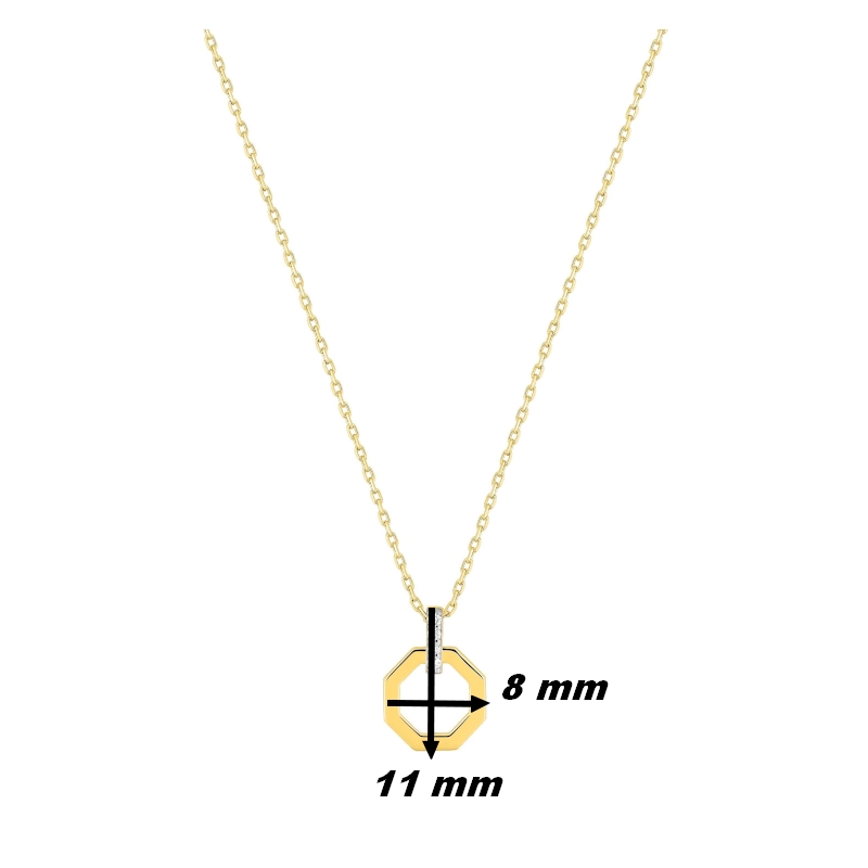 Collier-Femme-Or-jaune-750-rhodium-et-Diamants-robbez-masson-3-7353.33-dimensions Collier octogonal Femme Or jaune 750/1000, Rhodium et Diamants ROBBEZ MASSON, dimensions