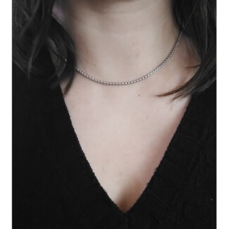 Collier chaine Femme Acier inoxydable ROBBEZ MASSON porté