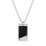 Collier Homme plaque Acier inoxydable et Carbone ROBBEZ MASSON