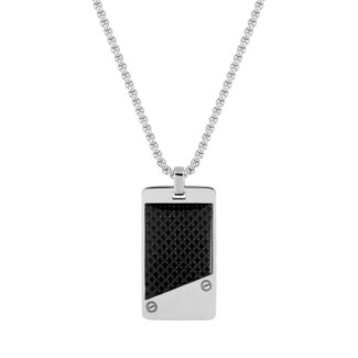 Collier Homme plaque Acier inoxydable et Carbone ROBBEZ MASSON