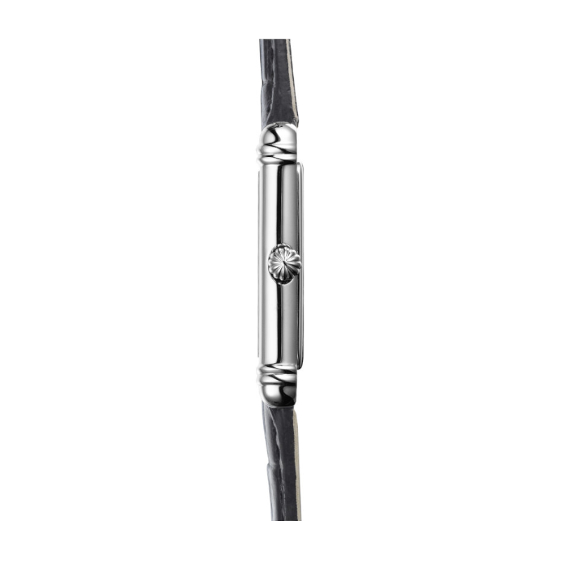 Montre-Art-Deco-Homme-cuir-noir-et-Acier-inoxydable-HERBELIN-17468AP08-coté Montre Art Déco rectangulaire Homme cuir noir et Acier inoxydable HERBELIN 17468AP08, côté