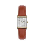 Montre Femme Art déco cuir marron et Acier inoxydable bicolore HERBELIN 17478T22GD