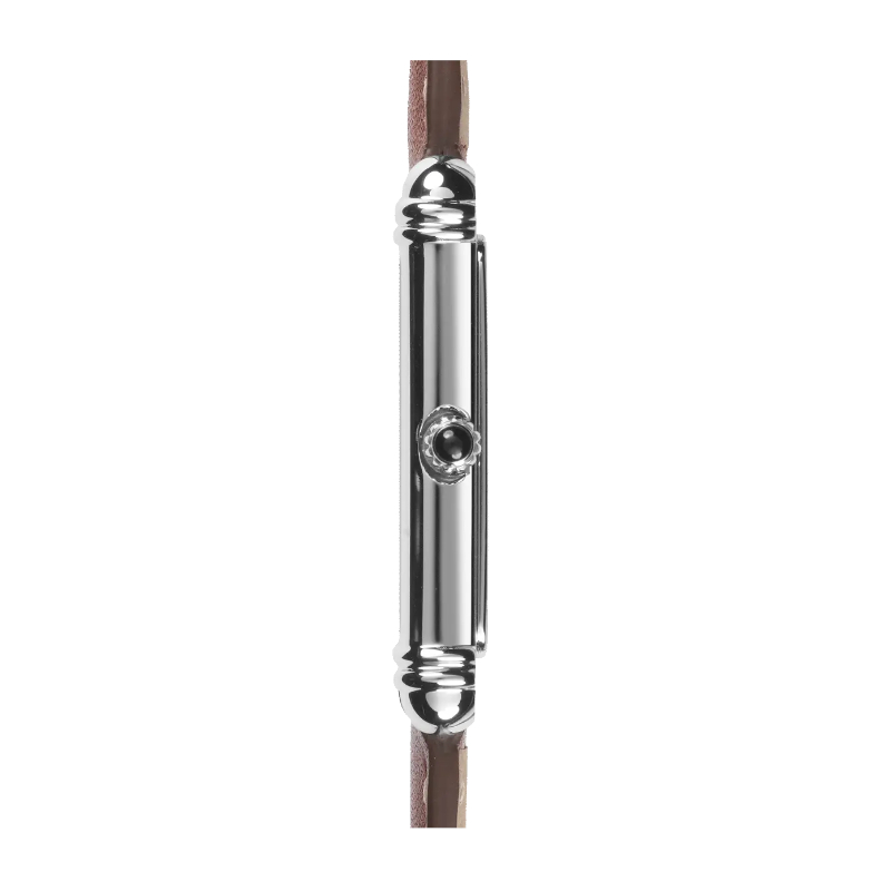 Montre-Art-Deco-rectangulaire-Homme-cuir-marron-et-Acier-inoxydable-HERBELIN-17468AP22GD-coté Montre Art Déco rectangulaire Homme cuir marron et Acier inoxydable HERBELIN 17468AP22GD, côté