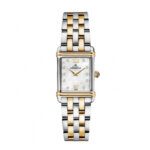 Montre Art déco Femme rectangulaire Acier inoxydable bicolore et Oxydes de zirconium HERBELIN 17478BT59