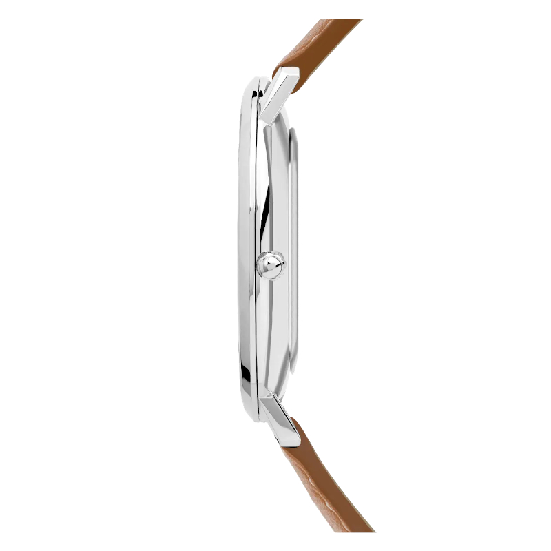 Montre-City-Homme-cuir-marron-et-Acier-inoxydable-HERBELIN-19515AP15GD-coté Montre Homme City HERBELIN, Acier inoxydable et Cuir marron 19515AP15GD, coté