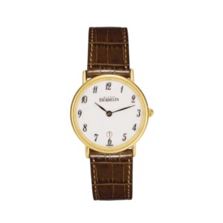 Montre Femme Classique cuir marron et Acier inoxydable doré HERBELIN 16845P28MA