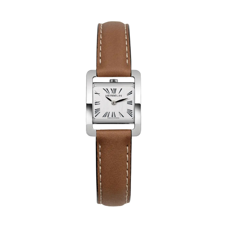 Montre-Femme-Vieme-Avenue-cuir-marron-et-Acier-inoxydable-HERBELIN-17037AP01GD Montre Femme Vième Avenue HERBELIN, Acier inoxydable et Cuir marron 17037AP01GD