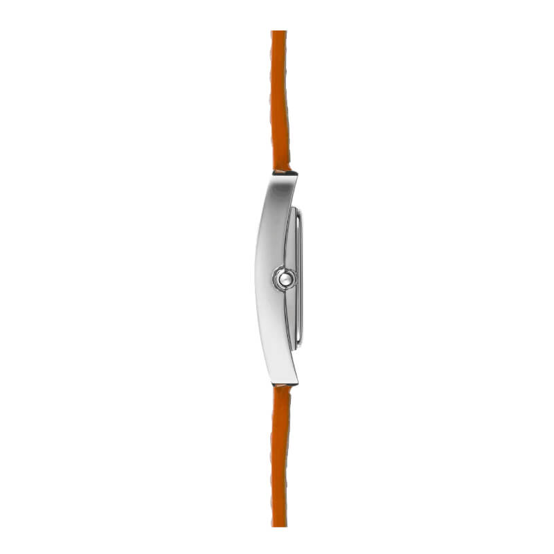 Montre-Femme-Vieme-Avenue-cuir-orange-et-Acier-inoxydable-HERBELIN-17437AP29MDL-coté Montre Femme Vième Avenue HERBELIN, Acier inoxydable et bracelet double Cuir orange 17437AP29MDL, côté