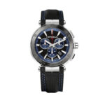 Montre Homme NEWPORT Chronographe HERBELIN, Acier inoxydable et cuir bleu 37688AG65