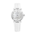 Montre Newport Femme Elastomère FKM blanc, Acier inoxydable et Diamants HERBELIN 14288AP89CW