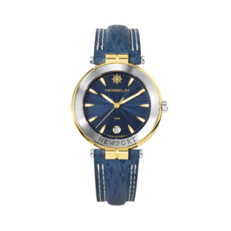 Montre Newport Originals Homme Cuir bleu et Acier inoxydable bicolore HERBELIN 12255T35