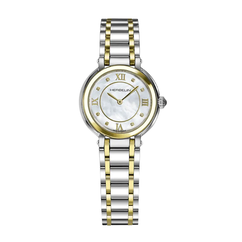 Montre Femme Galet HERBELIN Acier inoxydable bicolore et Oxydes de zirconium 17430BT59