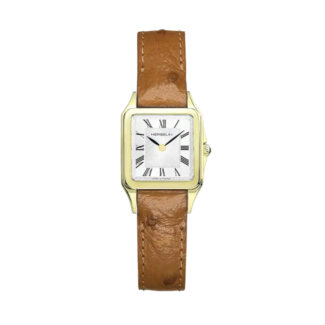 Montre Femme LUNA HERBELIN, Acier inoxydable doré et Cuir marron 17457P01GD
