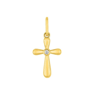 Pendentif Croix Or jaune 750/1000 et Diamant ROBBEZ MASSON