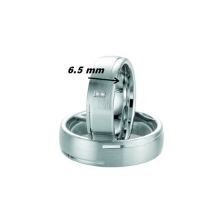 Alliance Argent 925/1000 et 2 Diamants BREUNING, largeur